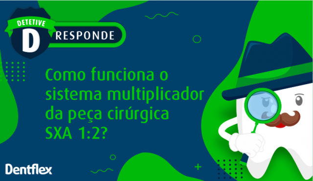 Como funciona o sistema multiplicador da peça cirúrgica SXA 1:2?